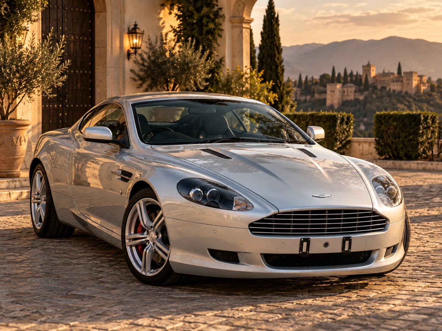Silver Aston Martin DB9